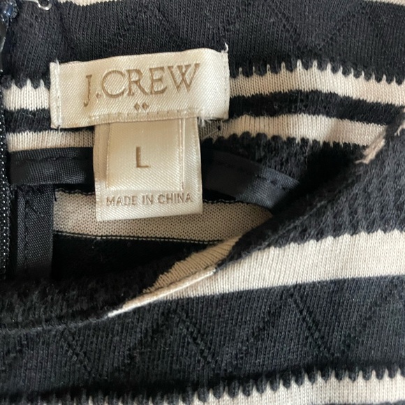 J Crew Black Cream Striped Sleeveless Dress - Women's Size Large - Picture 2 of 8